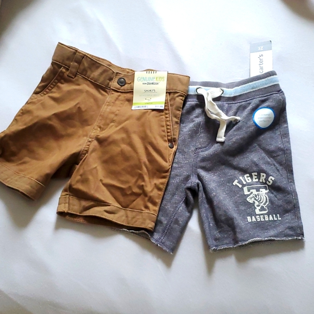 Bundle/Lot of NEW 2T Toddler Boys Shorts, OshKosh, Carters, Adjustable Waist